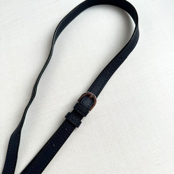 Calvin Klein Tessie Small Crossbody Navy Combo Split Leather Flap Bag - Picture 10 of 11